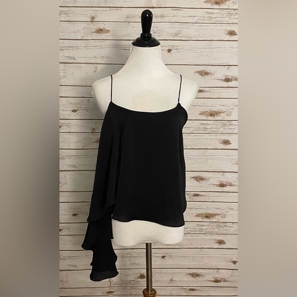 Express asymmetrical ruffle cami top